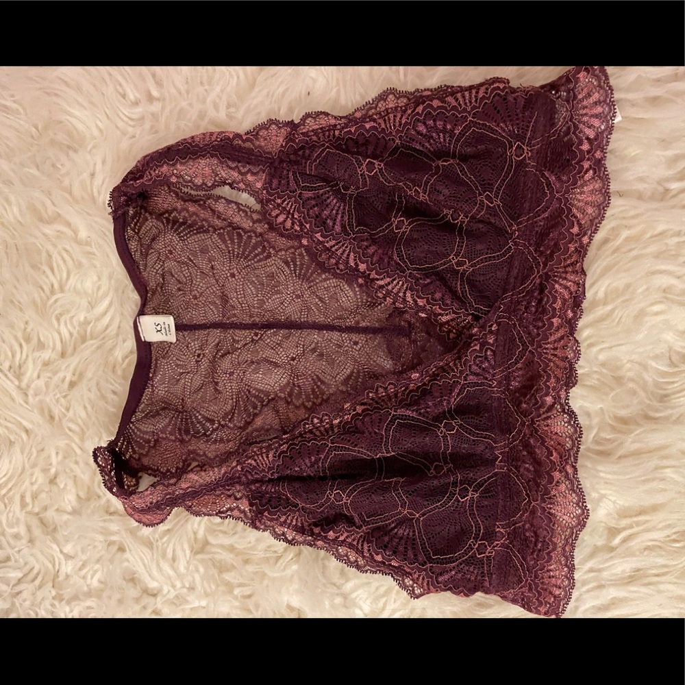 Lace Bralette Burgandy